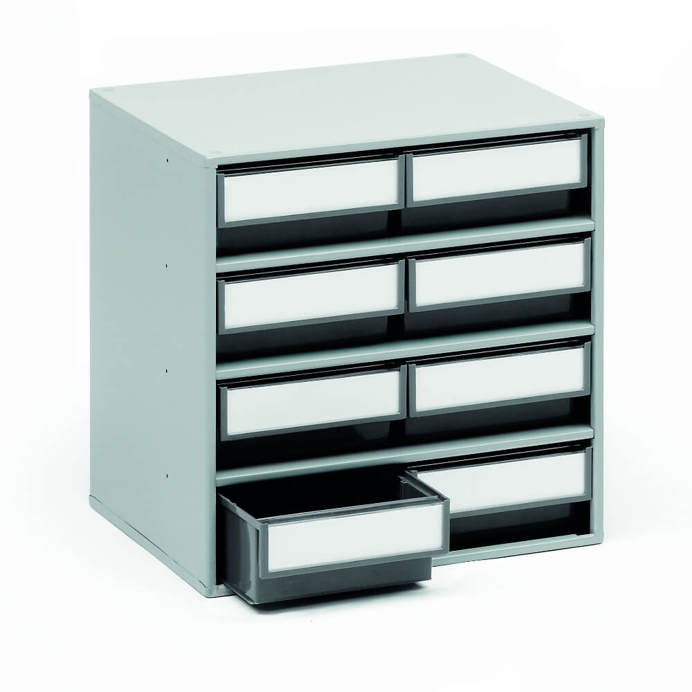 8 Drawer Storage Bin Cabinet - 400 x 300 x 395mm (WxDxH)