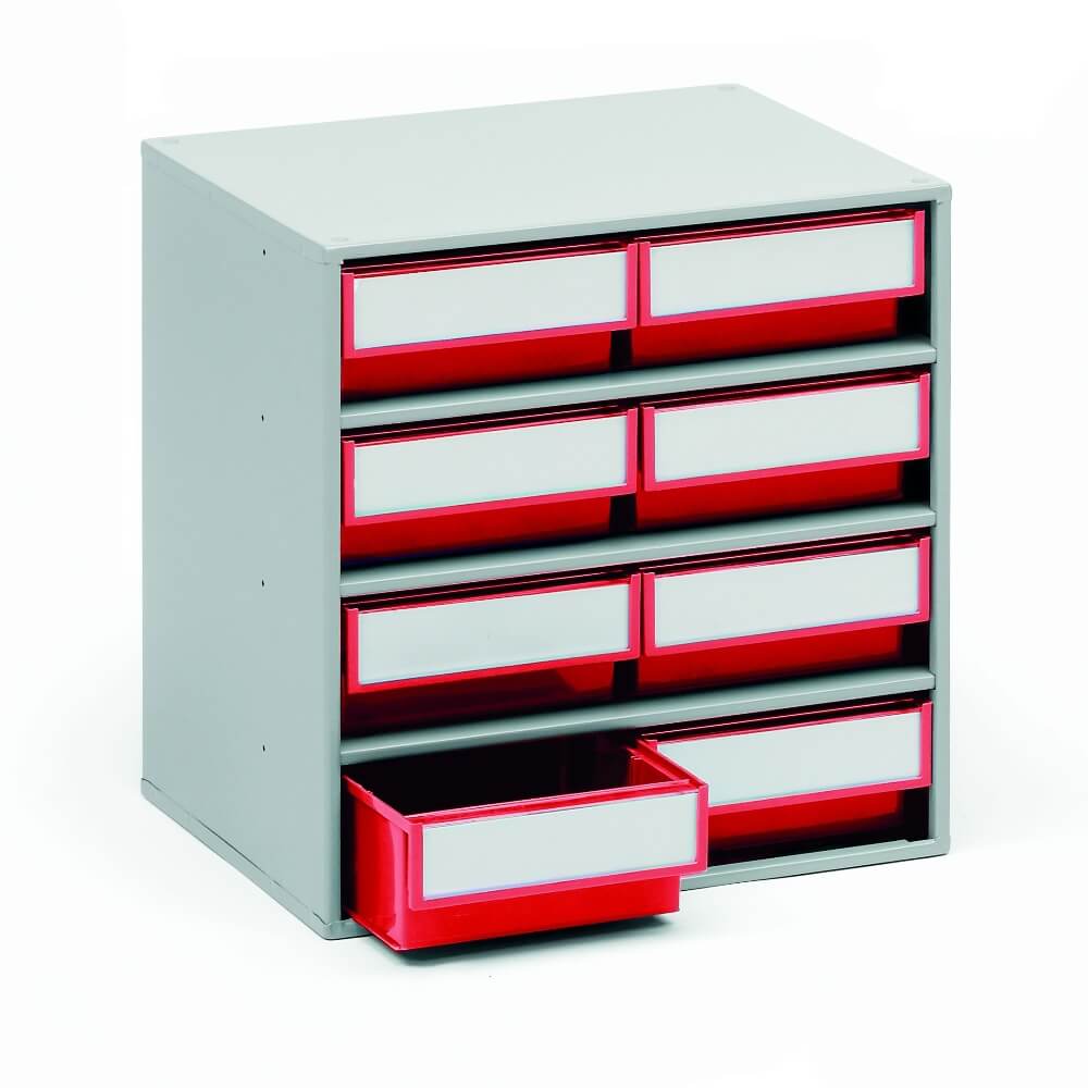 8 Drawer Storage Bin Cabinet - 400 x 300 x 395mm (WxDxH)