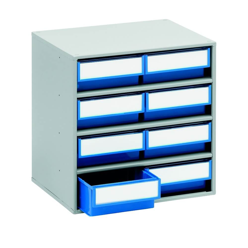 8 Drawer Storage Bin Cabinet - 400 x 300 x 395mm (WxDxH)