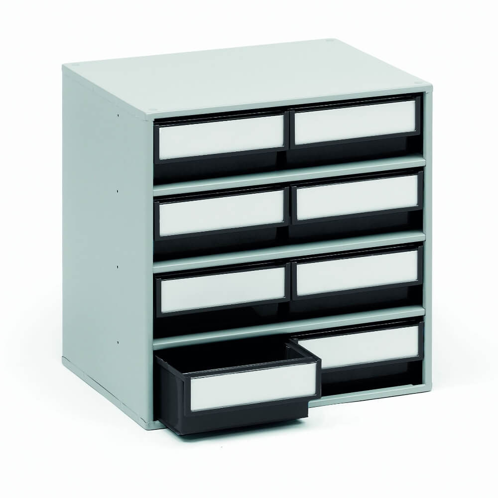 8 Drawer Storage Bin Cabinet - 400 x 300 x 395mm (WxDxH)