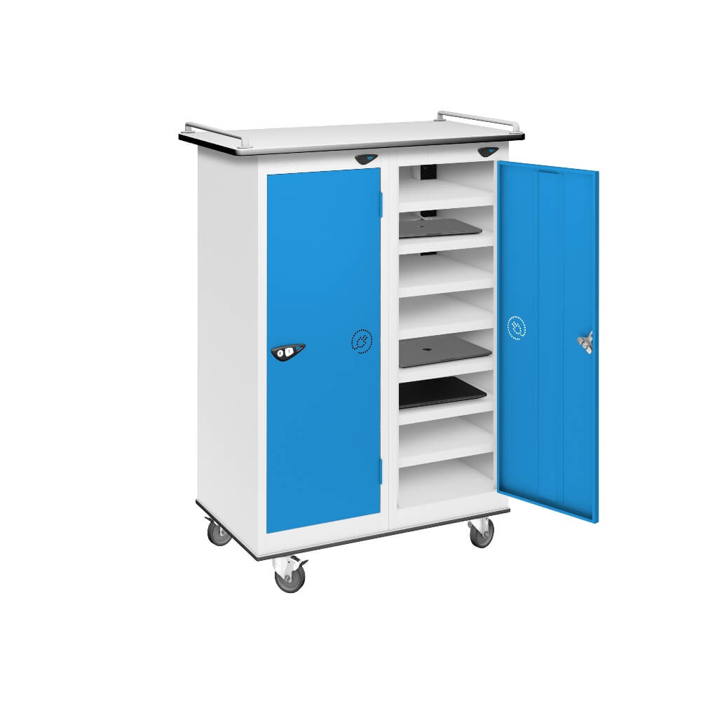 16 Compartment Laptop Charging Trolley with 2 Door Access