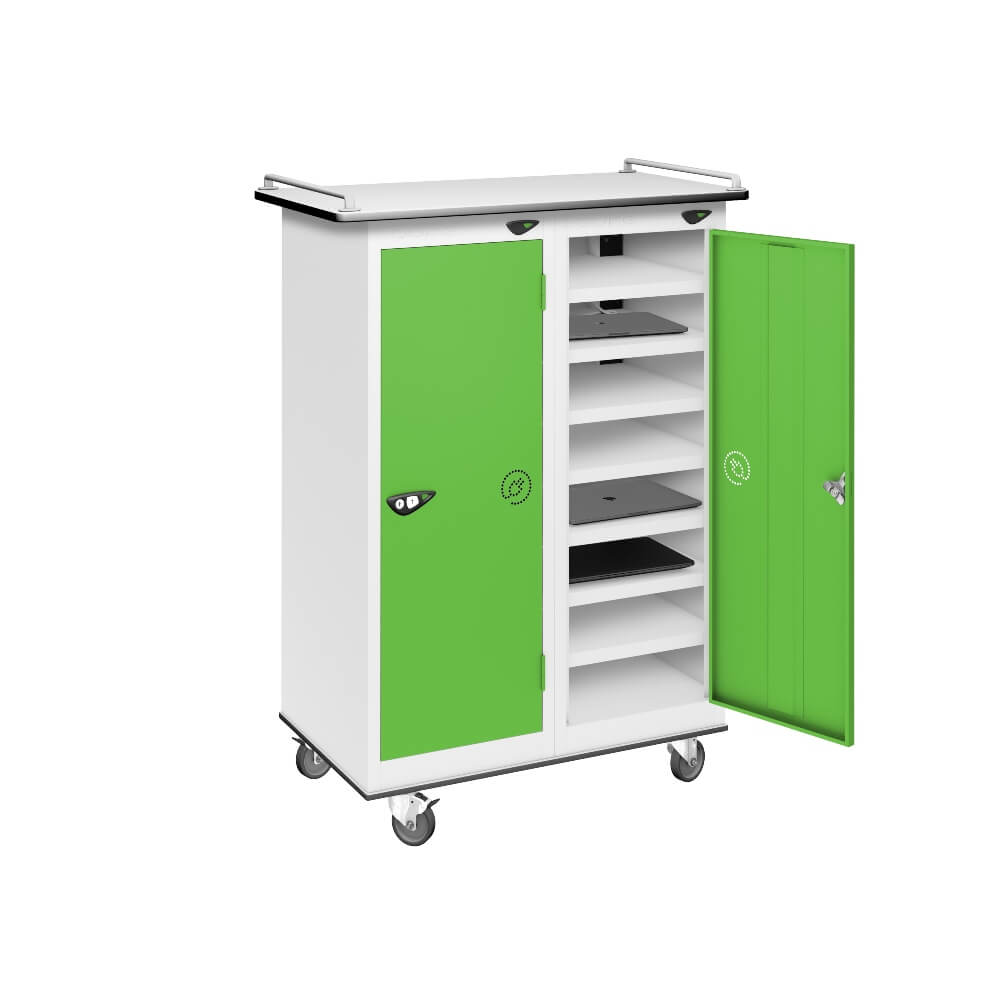16 Compartment Laptop Charging Trolley with 2 Door Access