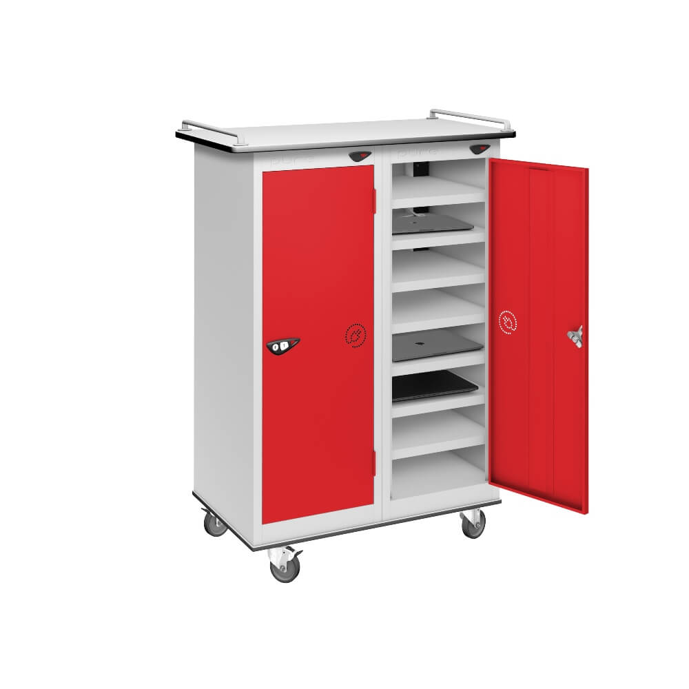 16 Compartment Laptop Charging Trolley with 2 Door Access