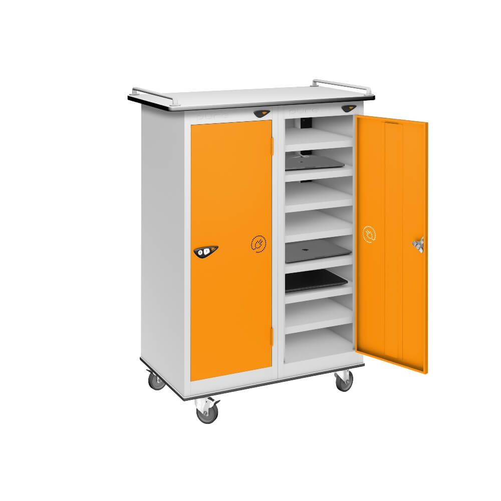 16 Compartment Laptop Charging Trolley with 2 Door Access