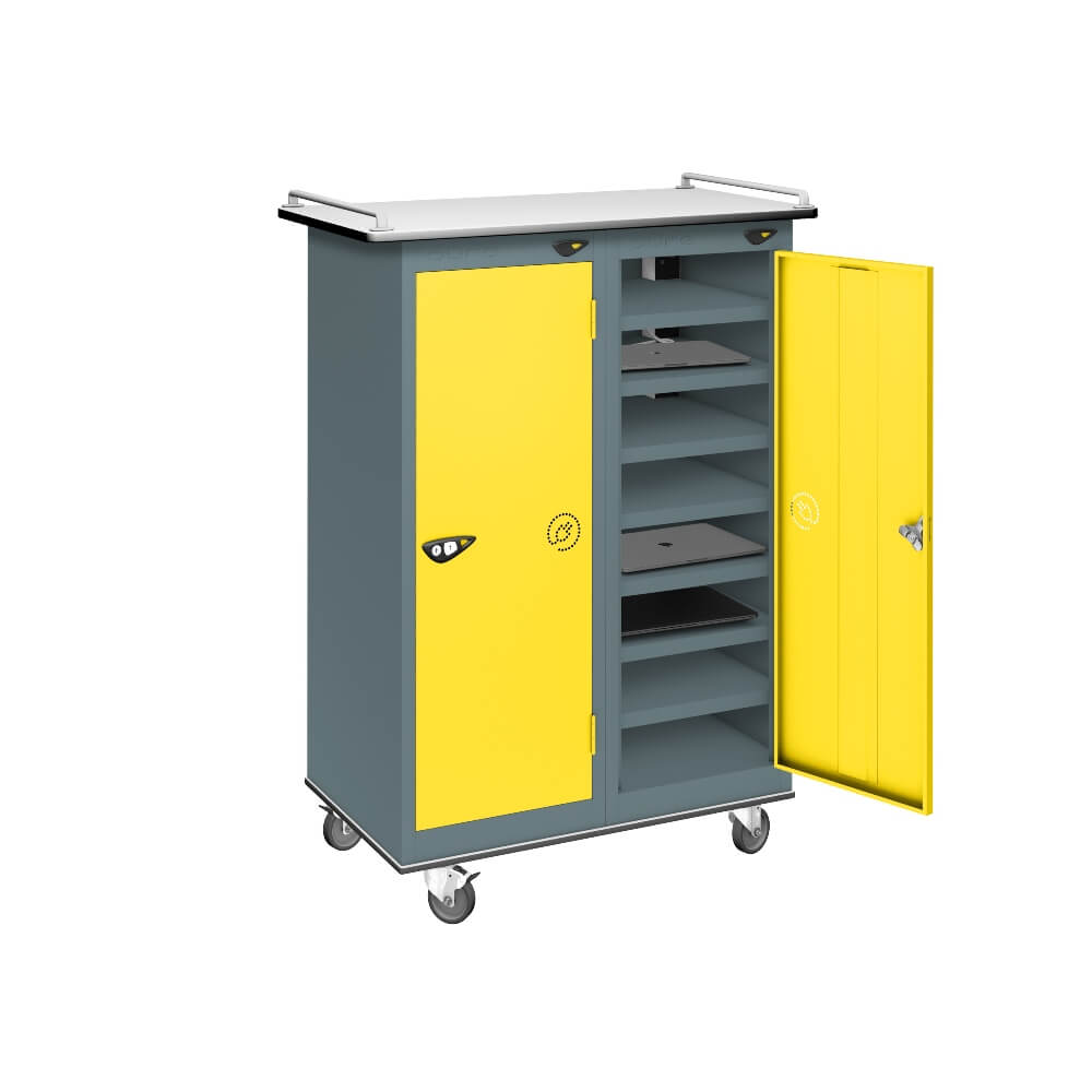 16 Compartment Laptop Charging Trolley with 2 Door Access