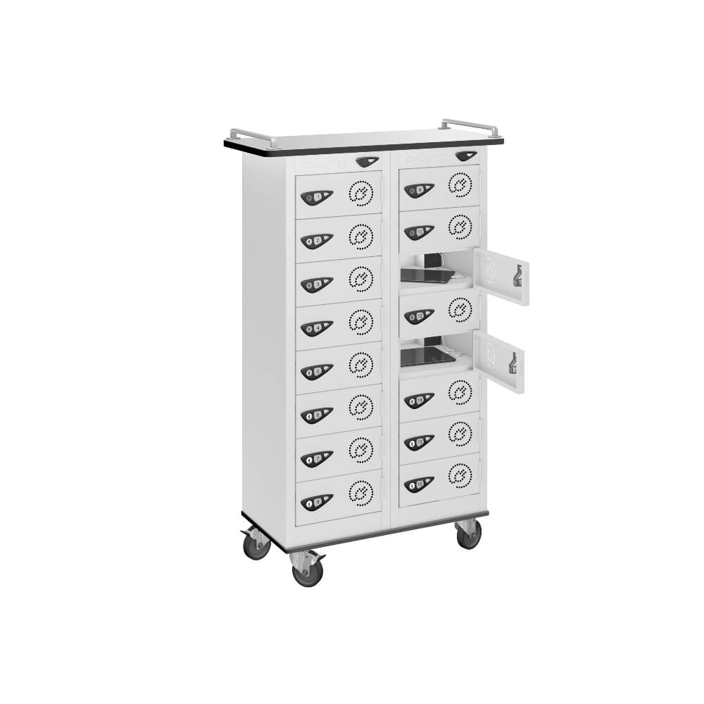 16 Compartment Tablet Charging Trolley with 16 Door Access