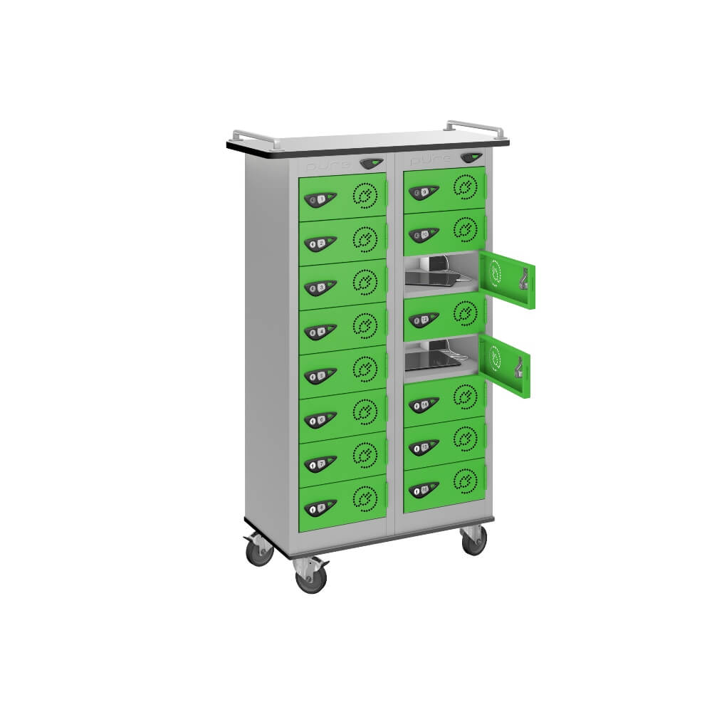 16 Compartment Tablet Charging Trolley with 16 Door Access