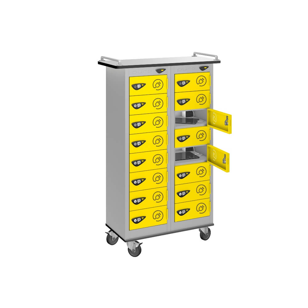 16 Compartment Tablet Charging Trolley with 16 Door Access
