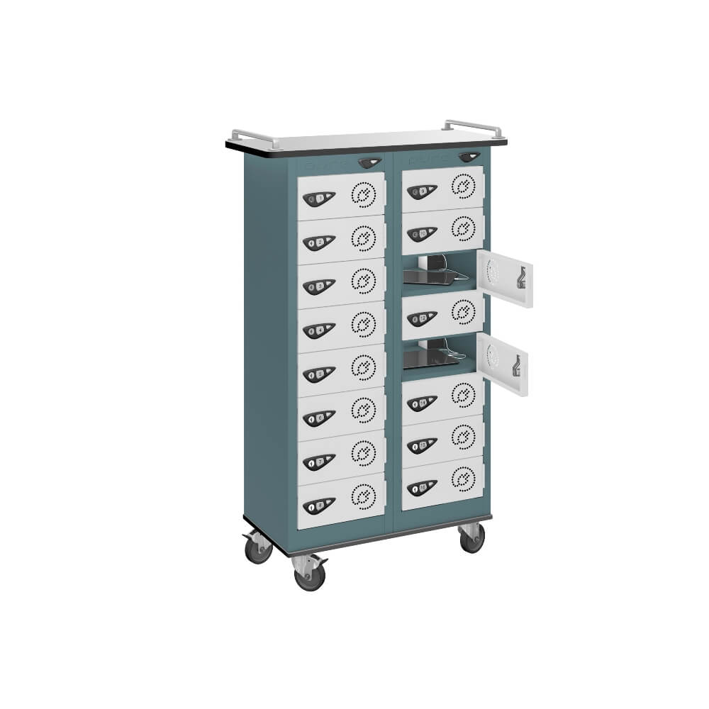 16 Compartment Tablet Charging Trolley with 16 Door Access