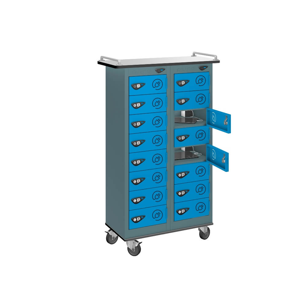 16 Compartment Tablet Charging Trolley with 16 Door Access