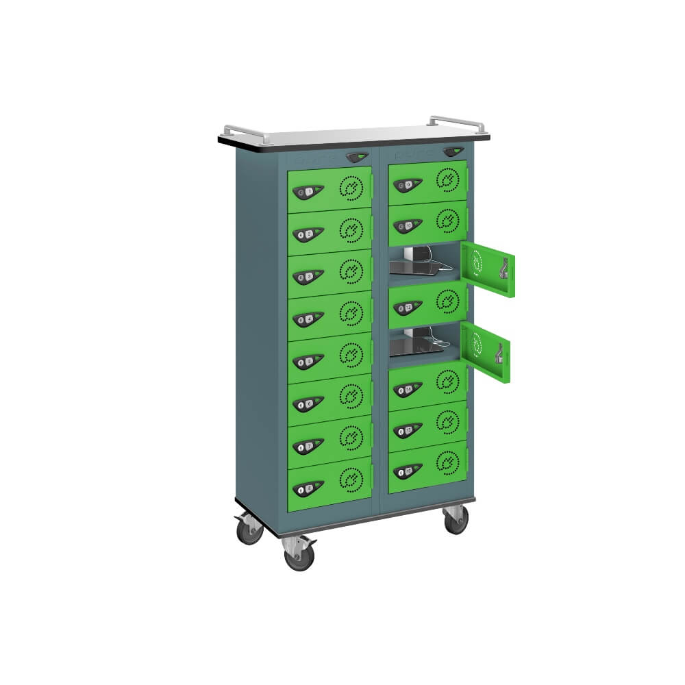 16 Compartment Tablet Charging Trolley with 16 Door Access