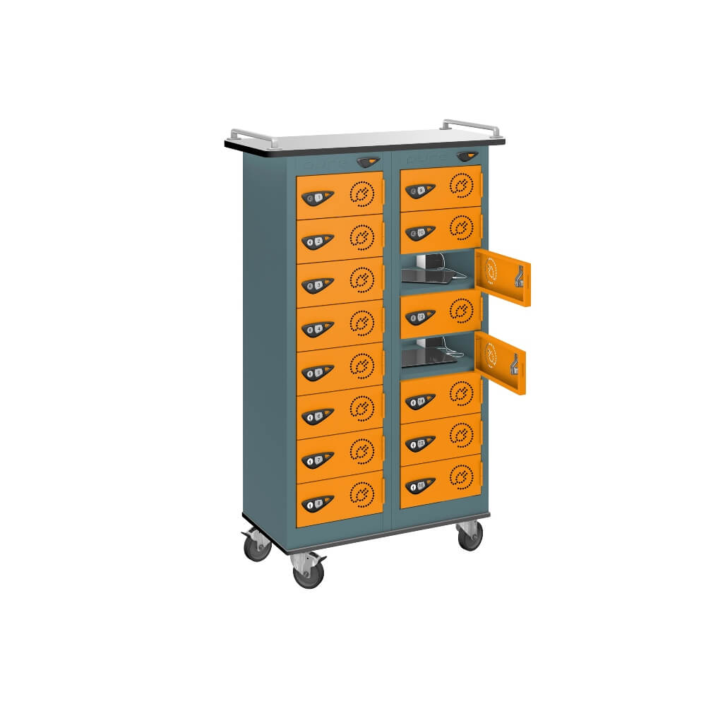 16 Compartment Tablet Charging Trolley with 16 Door Access
