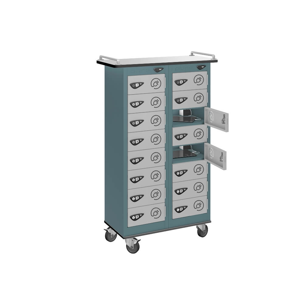 16 Compartment Tablet Charging Trolley with 16 Door Access