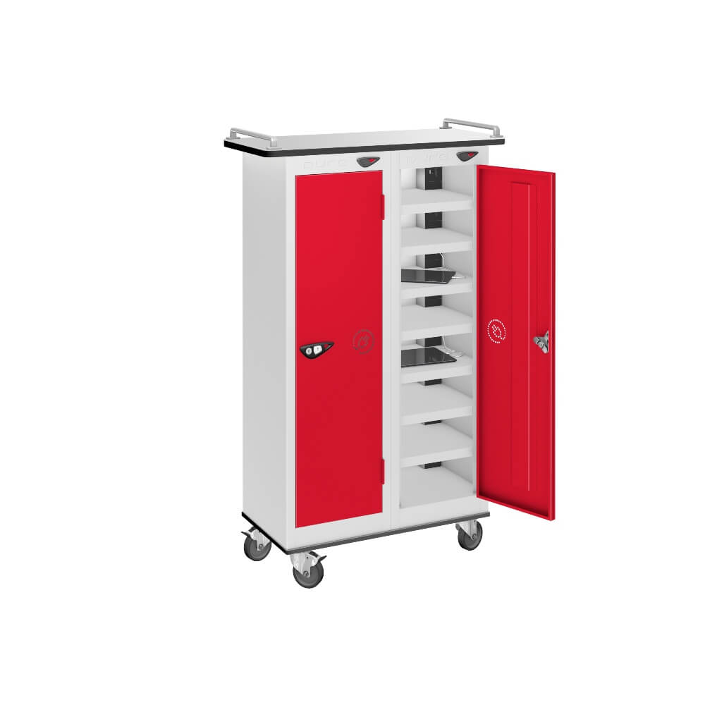 16 Compartment Tablet Charging Trolley with 2 Door Access