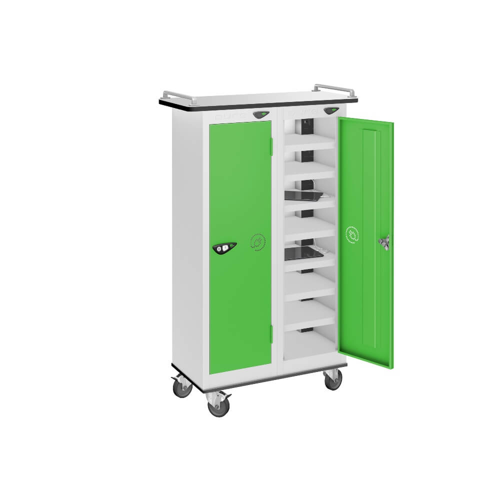 16 Compartment Tablet Charging Trolley with 2 Door Access