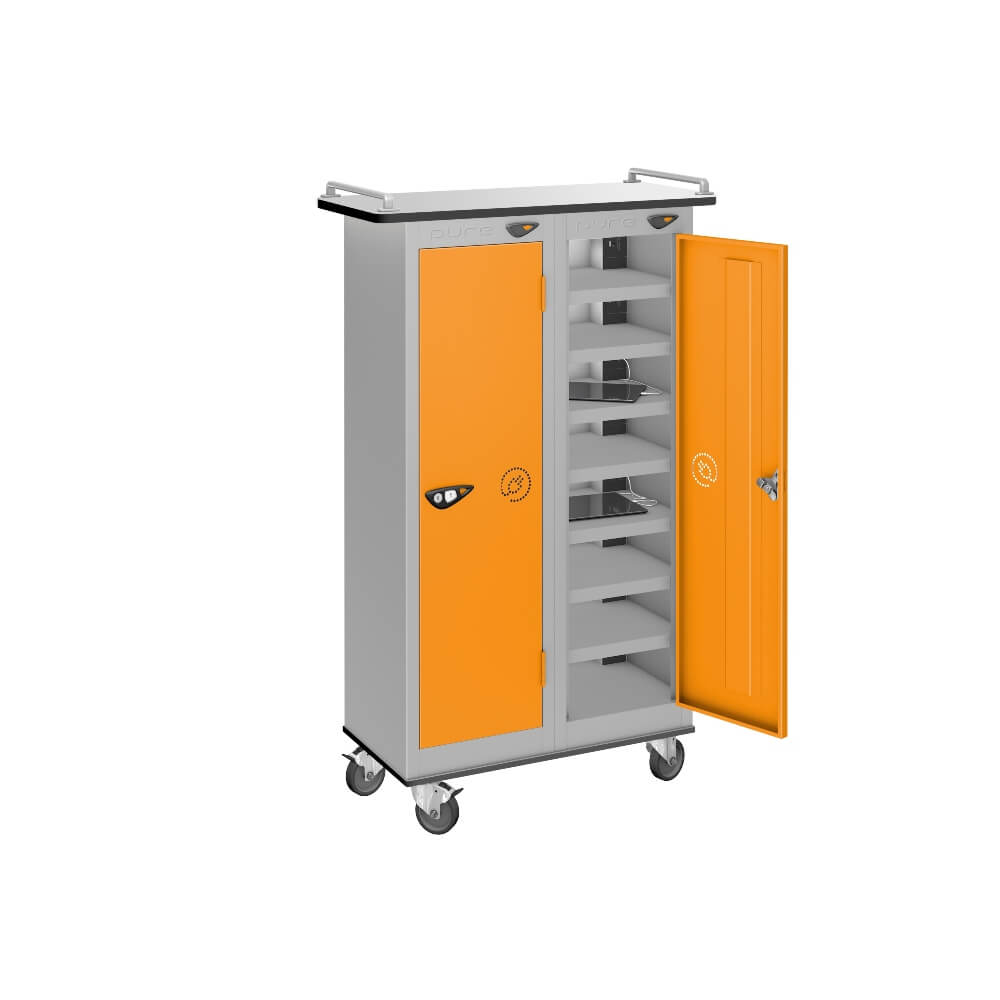 16 Compartment Tablet Charging Trolley with 2 Door Access