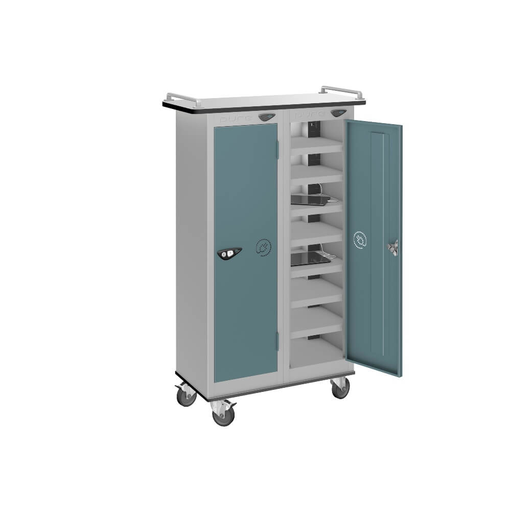16 Compartment Tablet Charging Trolley with 2 Door Access