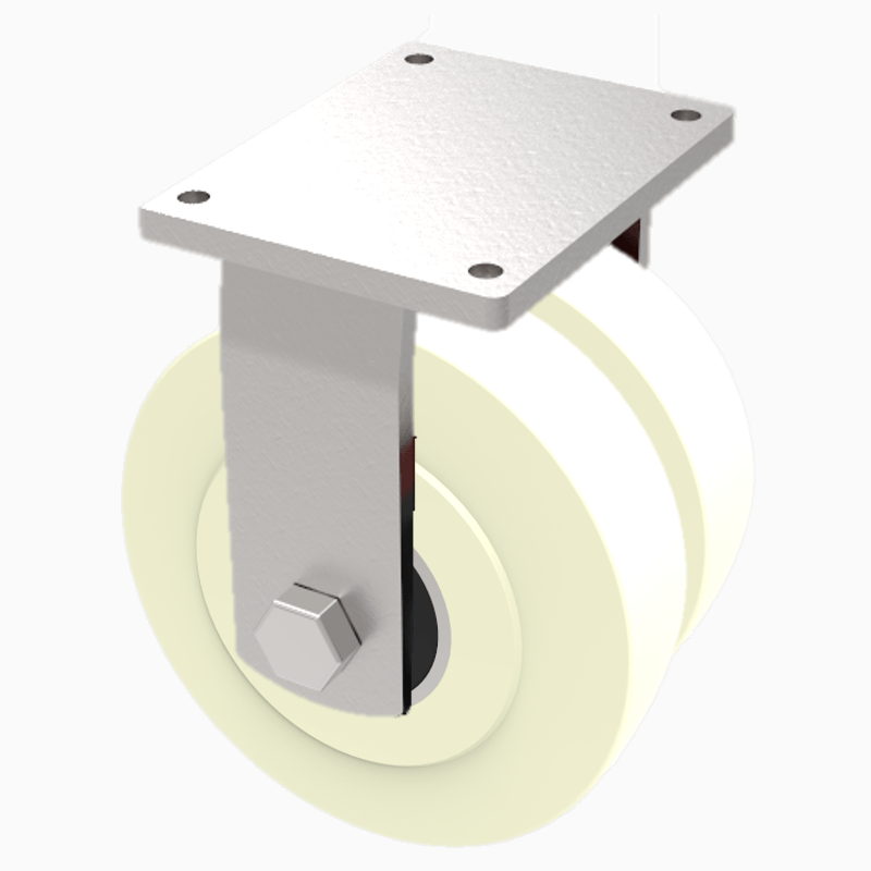 Nylon Plate Fixed Castor 250mm 5000kg Load