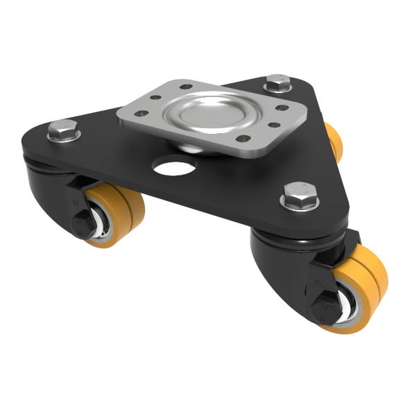 Scenery Skate Polyurethane Cast Iron Plate Twin Swivel Castor 48mm 300kg Load