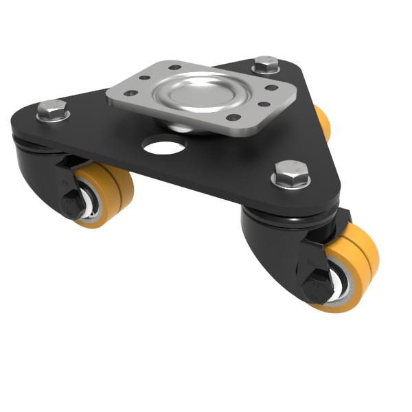 Scenery Skate Polyurethane Cast Iron Plate Twin Swivel Castor 48mm 300kg Load