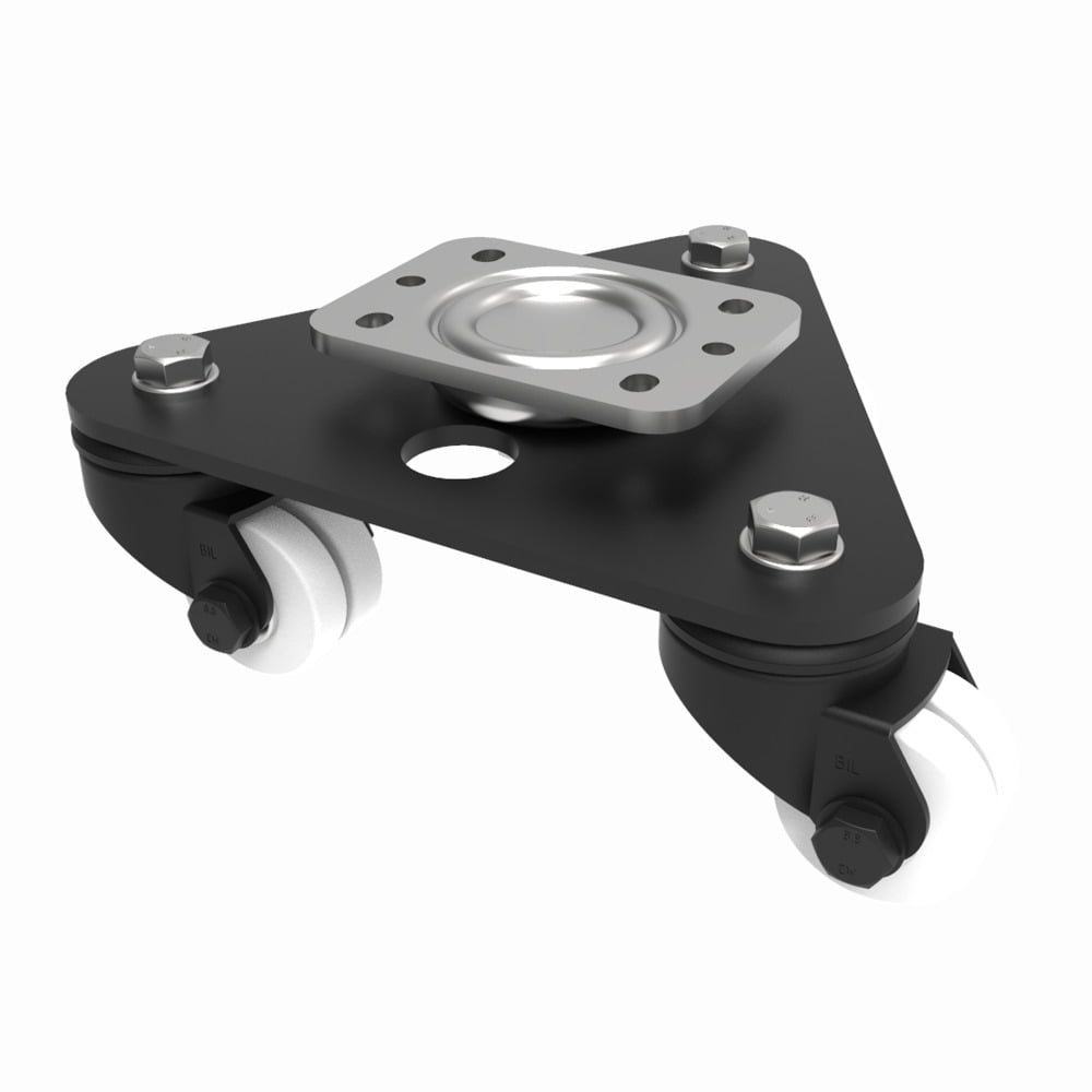 Scenery Skate Nylon Plate Twin Swivel Castor 50mm 300kg Load