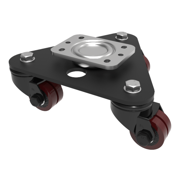 Scenery Skate Polyurethane Cast Iron Plate Twin Swivel Castor 50mm 300kg Load