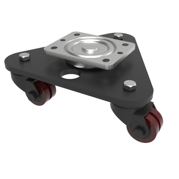 Scenery Skate Polyurethane Cast Iron Plate Twin Swivel Castor 48mm 460kg Load