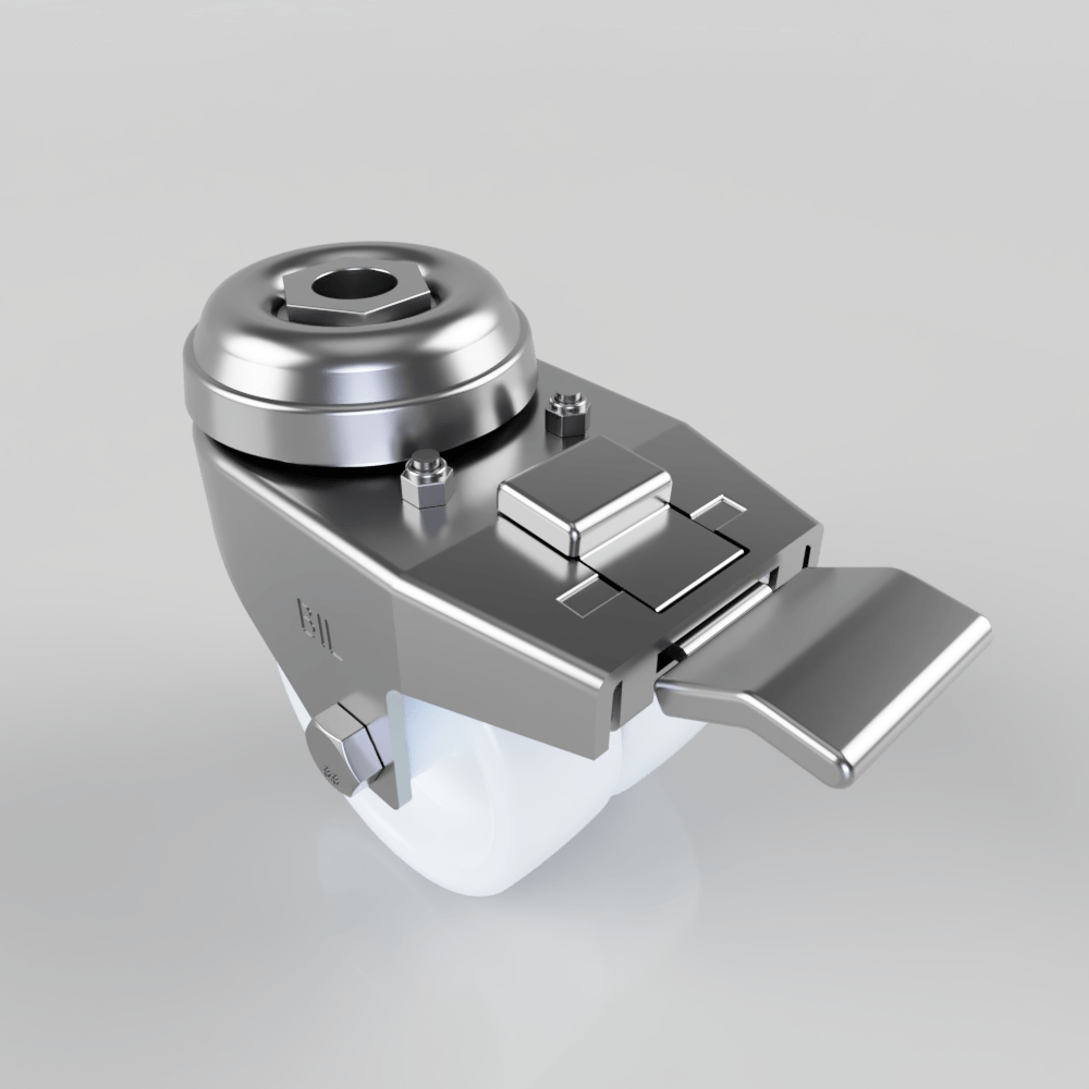 Nylon Bolt Hole Swivel Castor Brake 50mm 60kg Load