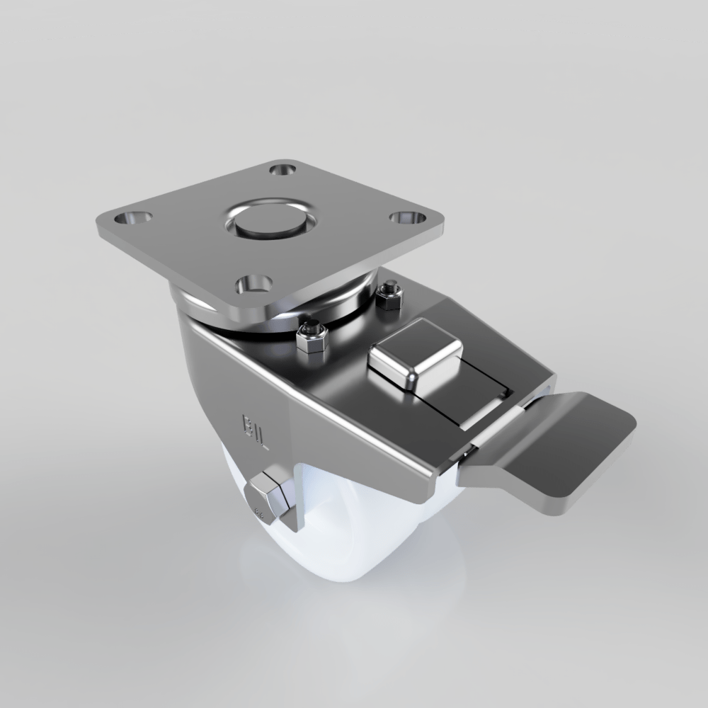 Nylon swivel plate brake 50mm 60kg