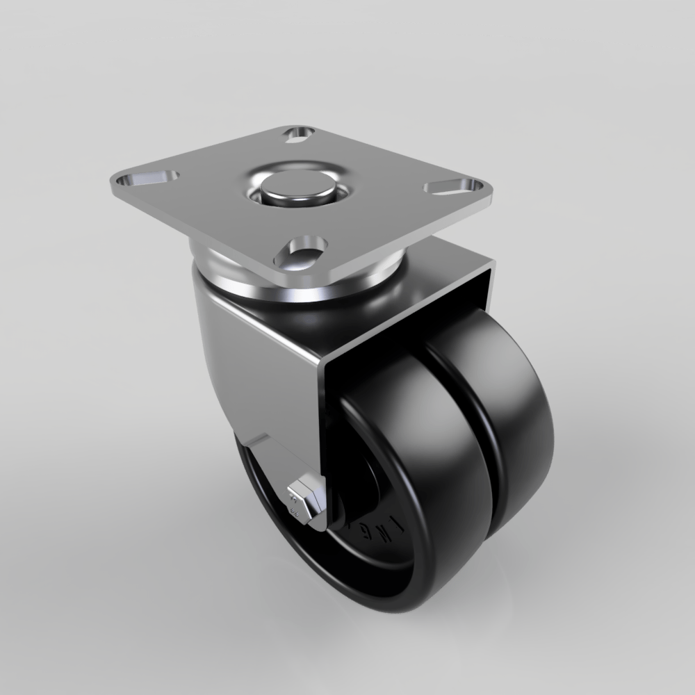 Polypropylene Plate Swivel Castor 75mm 90kg Load