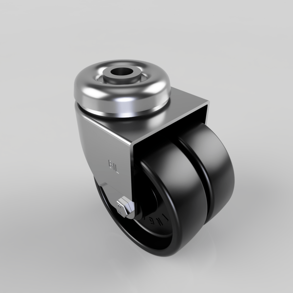 Polypropylene Bolt Hole Swivel Castor 75mm 90kg Load