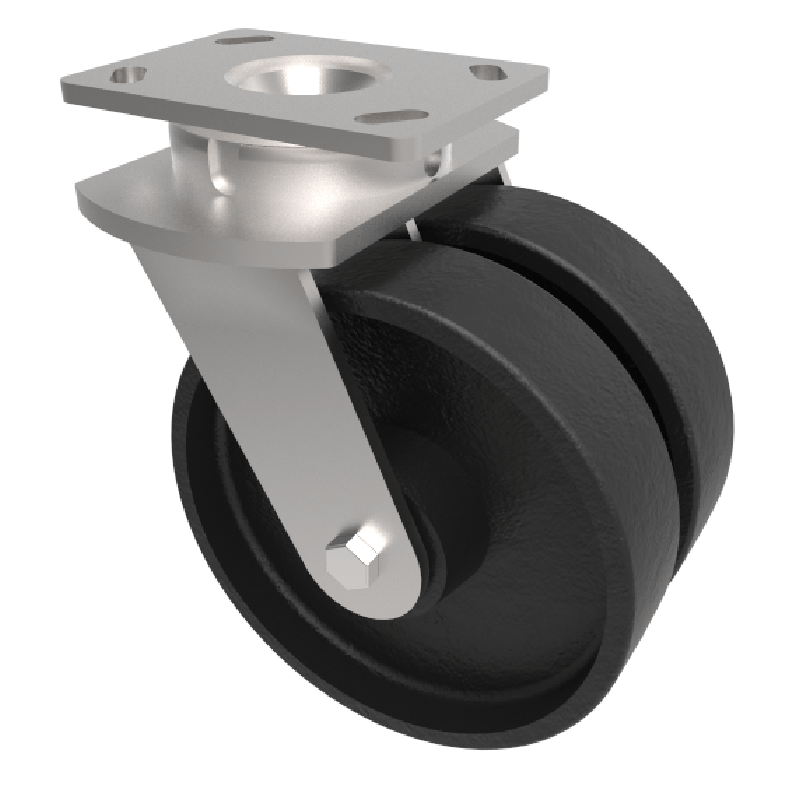 Cast Iron Plate Swivel Castor 200mm 1500kg Load