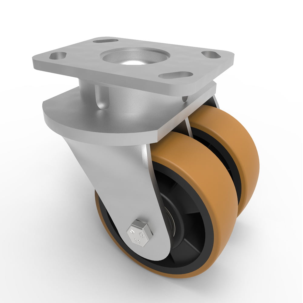 Polyurethane Nylon Plate Swivel Castor 125mm 800kg Load