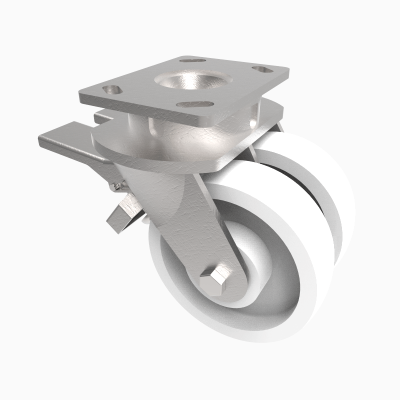 Nylon Plate Swivel Castor Brake 150mm 1500kg Load