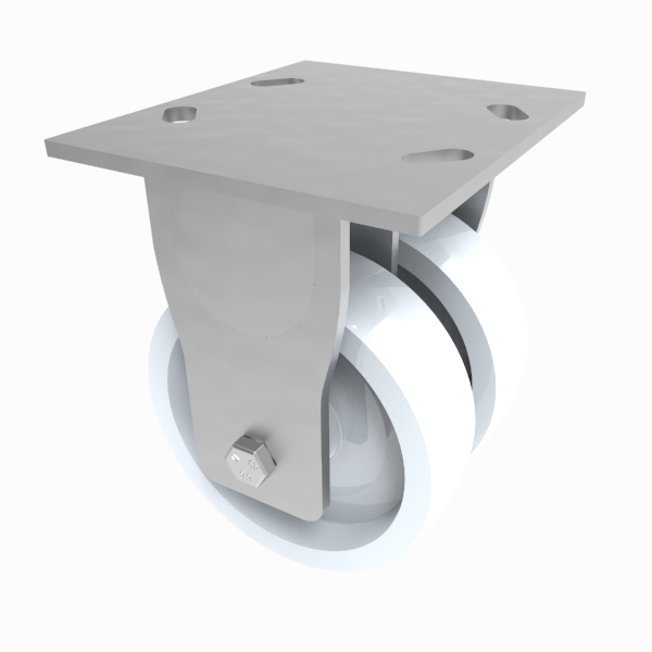 Nylon Plate Fixed Castor 150mm 1500kg Load