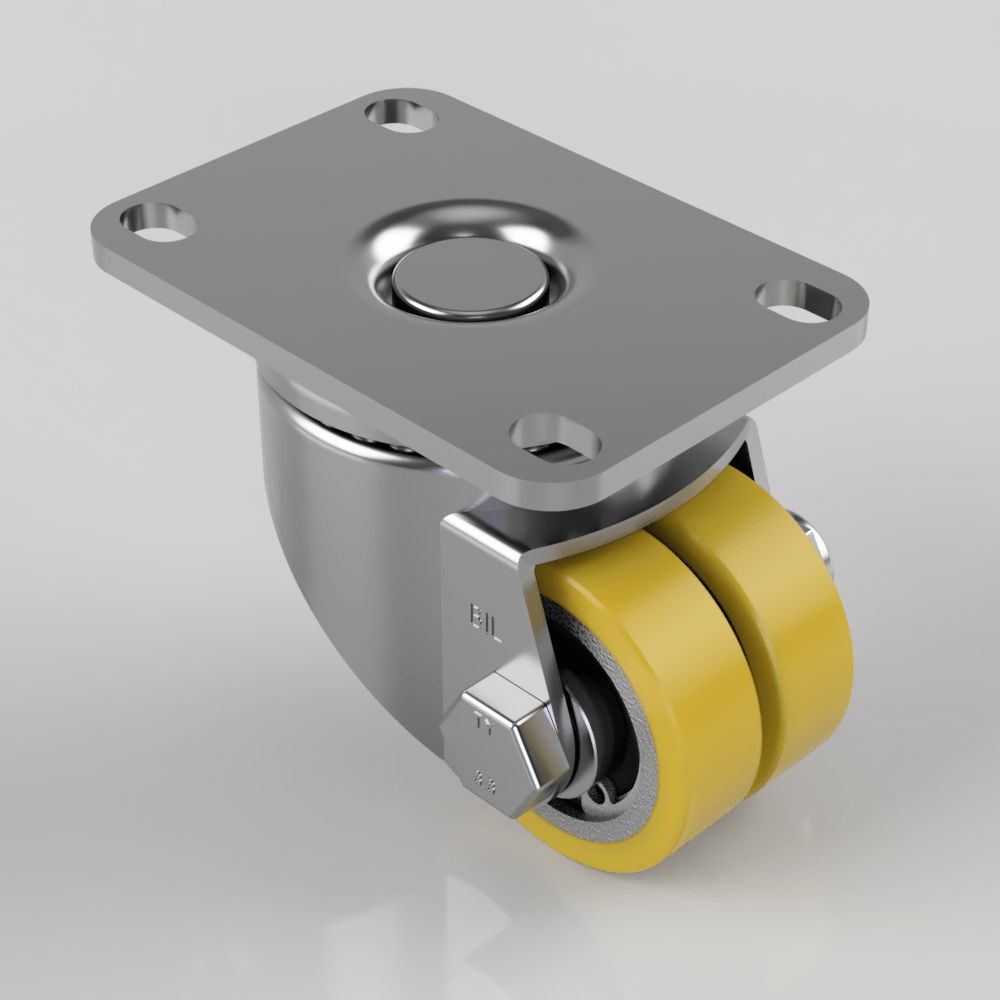 Polyurethane Cast Iron Plate Swivel Castor 48mm 200kg Load