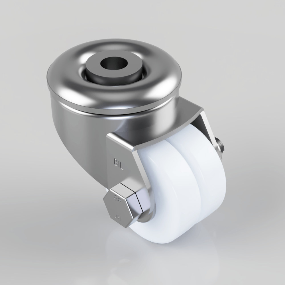 Nylon Bolt Hole Swivel Castor 50mm 160kg Load