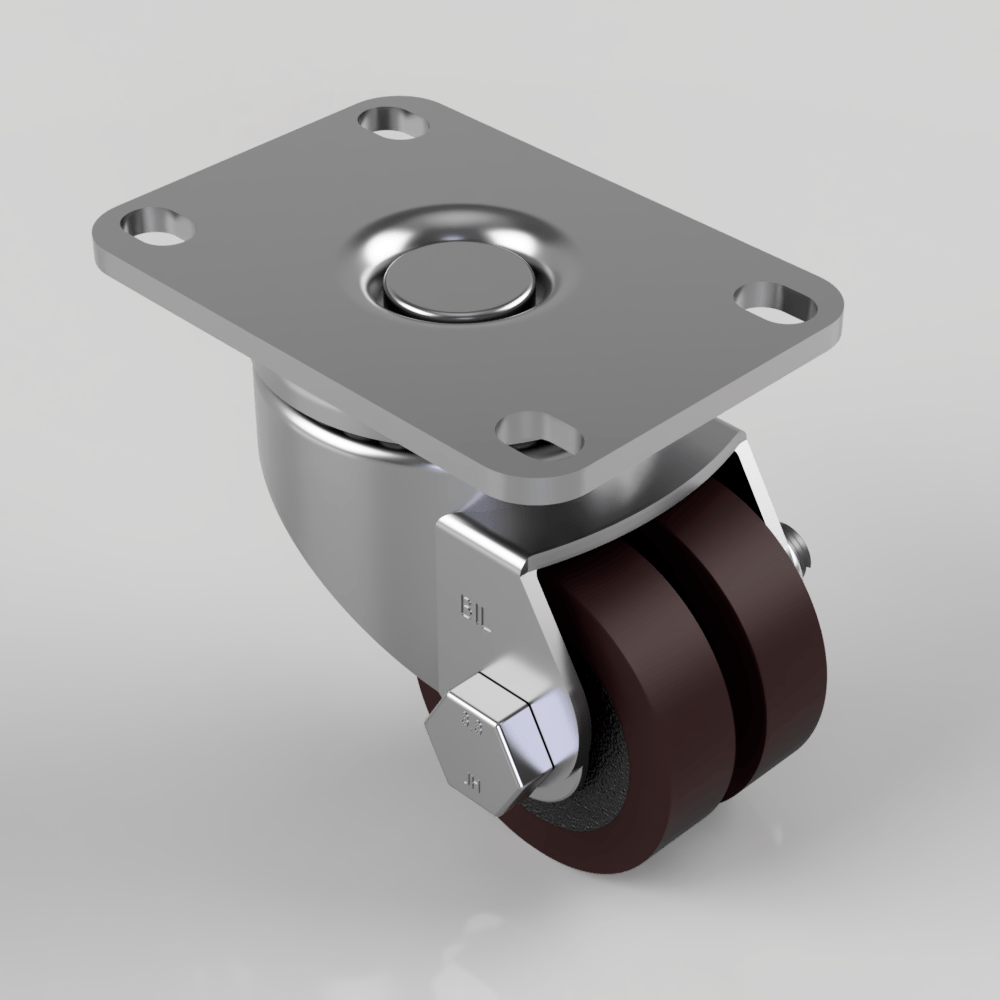 Polyurethane Cast Iron Plate Swivel Castor 50mm 160kg Load