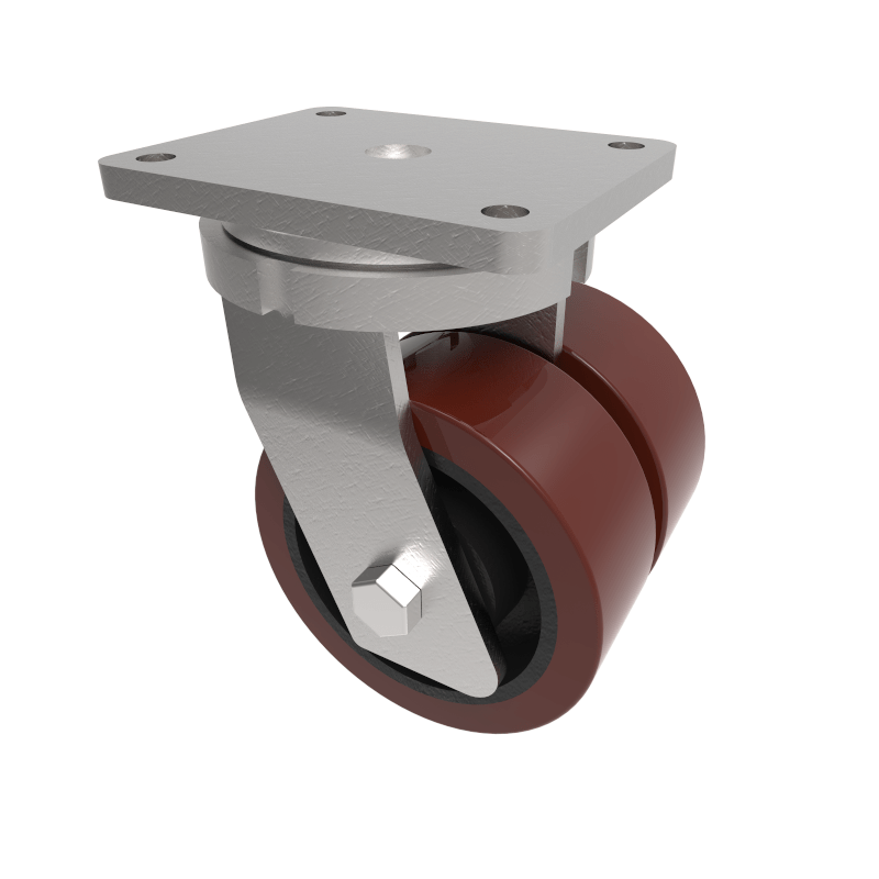 Polyurethane Cast Iron Plate Swivel Castor 150mm 2000kg Load