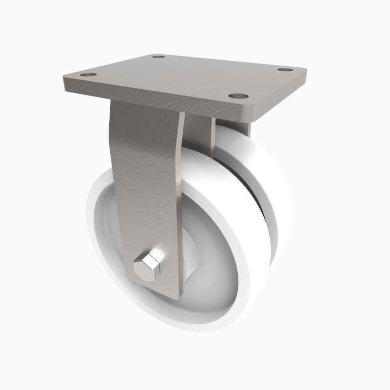 Nylon Plate Fixed Castor 200mm 2000kg Load