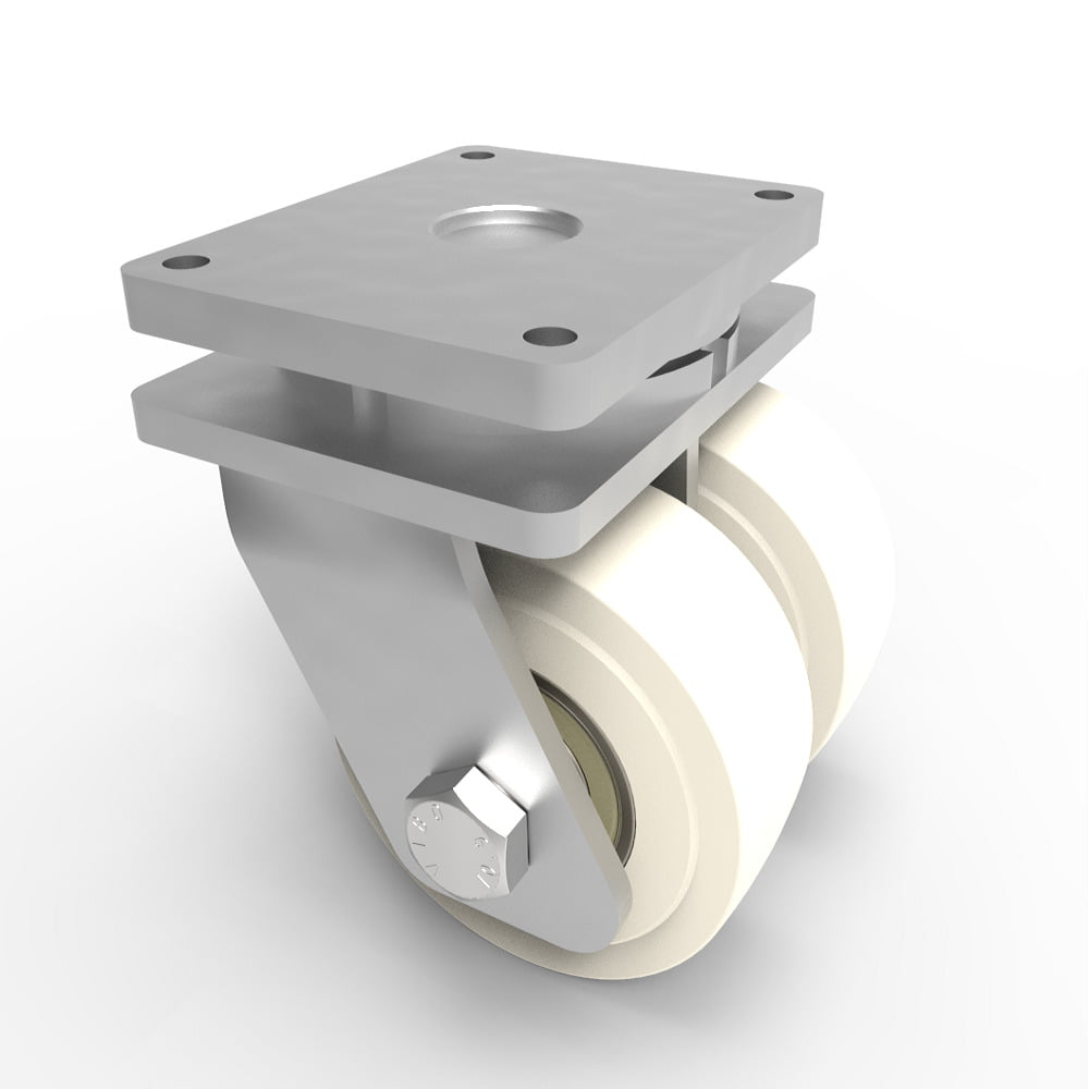 Nylon Plate Swivel Castor 200mm 7500kg Load