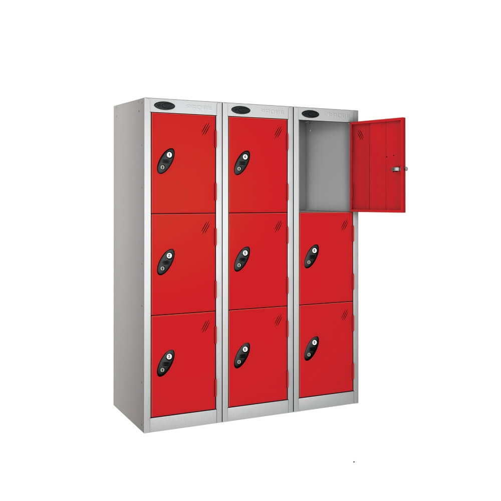 Three Compartment Low Locker - Nest Of 3