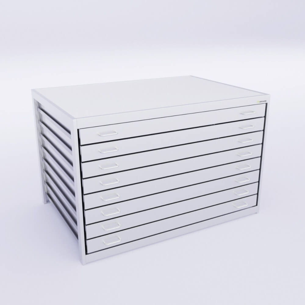 Orchard Metal Plan Chest A0 8 Drawer
