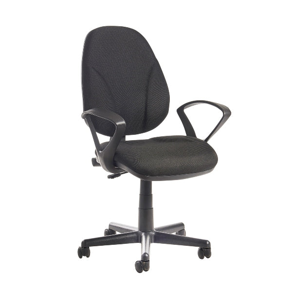Bilboa Fabric Operators Chair with Lumbar Support and Fixed Arms