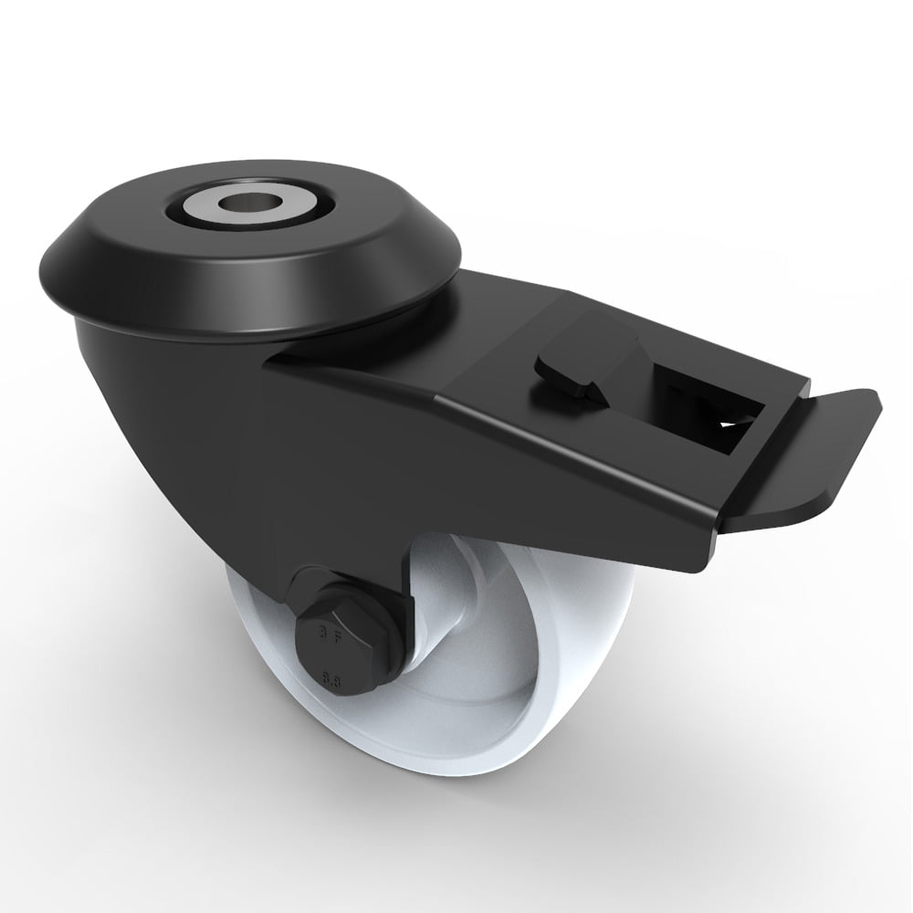 Nylon Bolthole Swivel Castor Brake 80mm 250kg Load