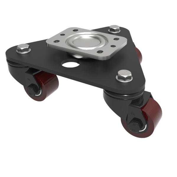 Scenery Skate Polyurethane Cast Iron Plate Swivel Castor 50mm 270kg Load