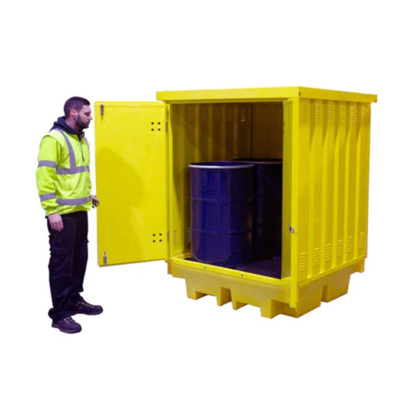 Hard Covered Spill Pallet for 4 x Drums