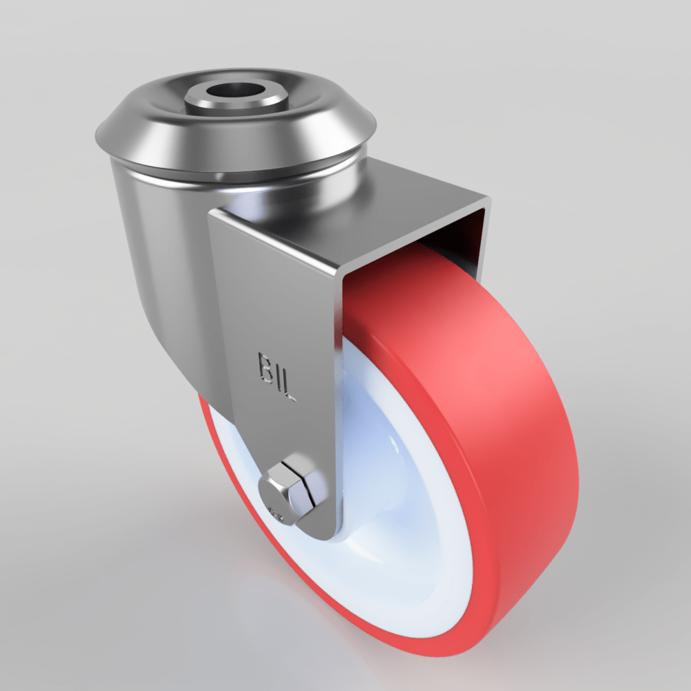 Polypropylene Bolt Hole Swivel Castor 100mm 125kg Load