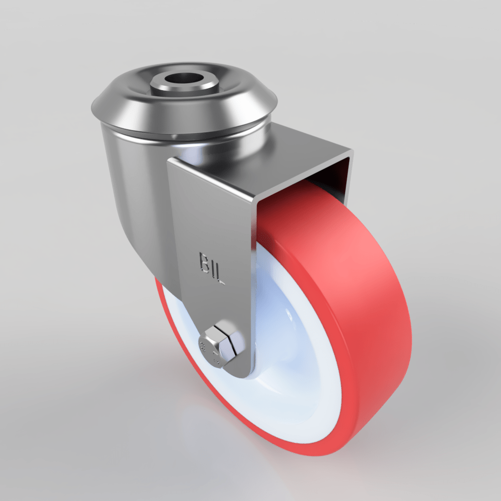 Polypropylene Bolt Hole Swivel Castor 100mm 125kg Load