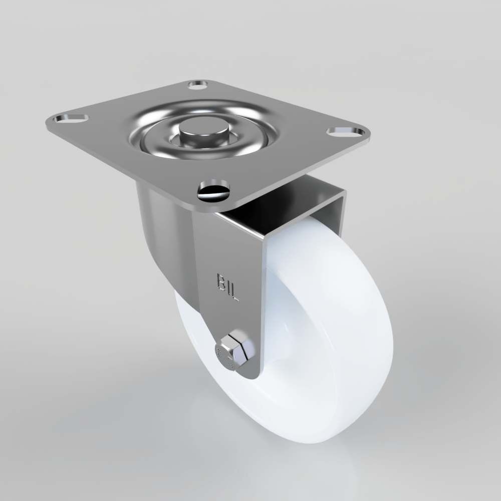 Polypropylene Plate Swivel Castor 100mm 125kg Load